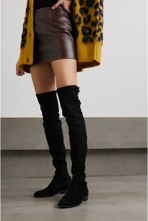Stuart Weitzman Shoes - Stuart Weitzman Black Lowland Suede Over the Knee Boots 7.5 NEW